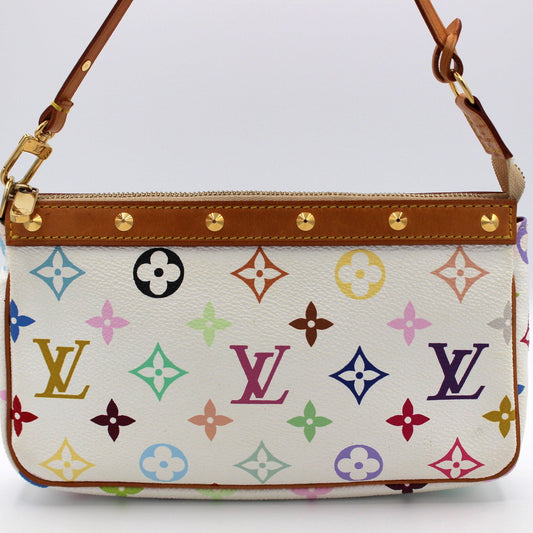 Louis Vuitton x Takashi Murakami Pochette - White