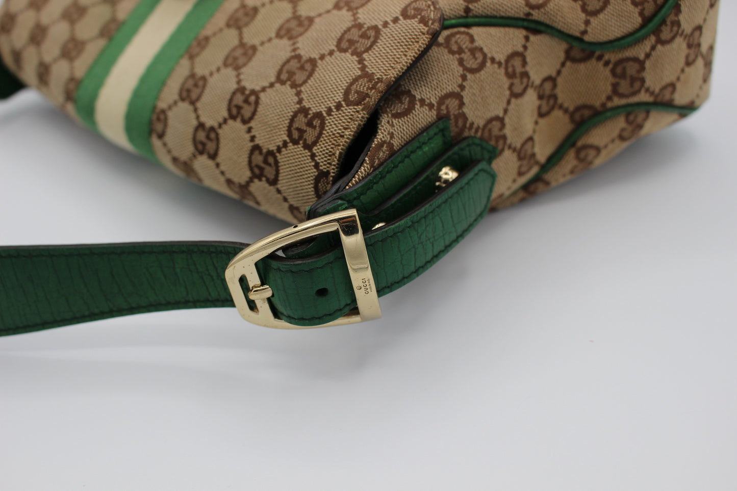 Gucci Canvas Medium Horsebit Shoulder Bag