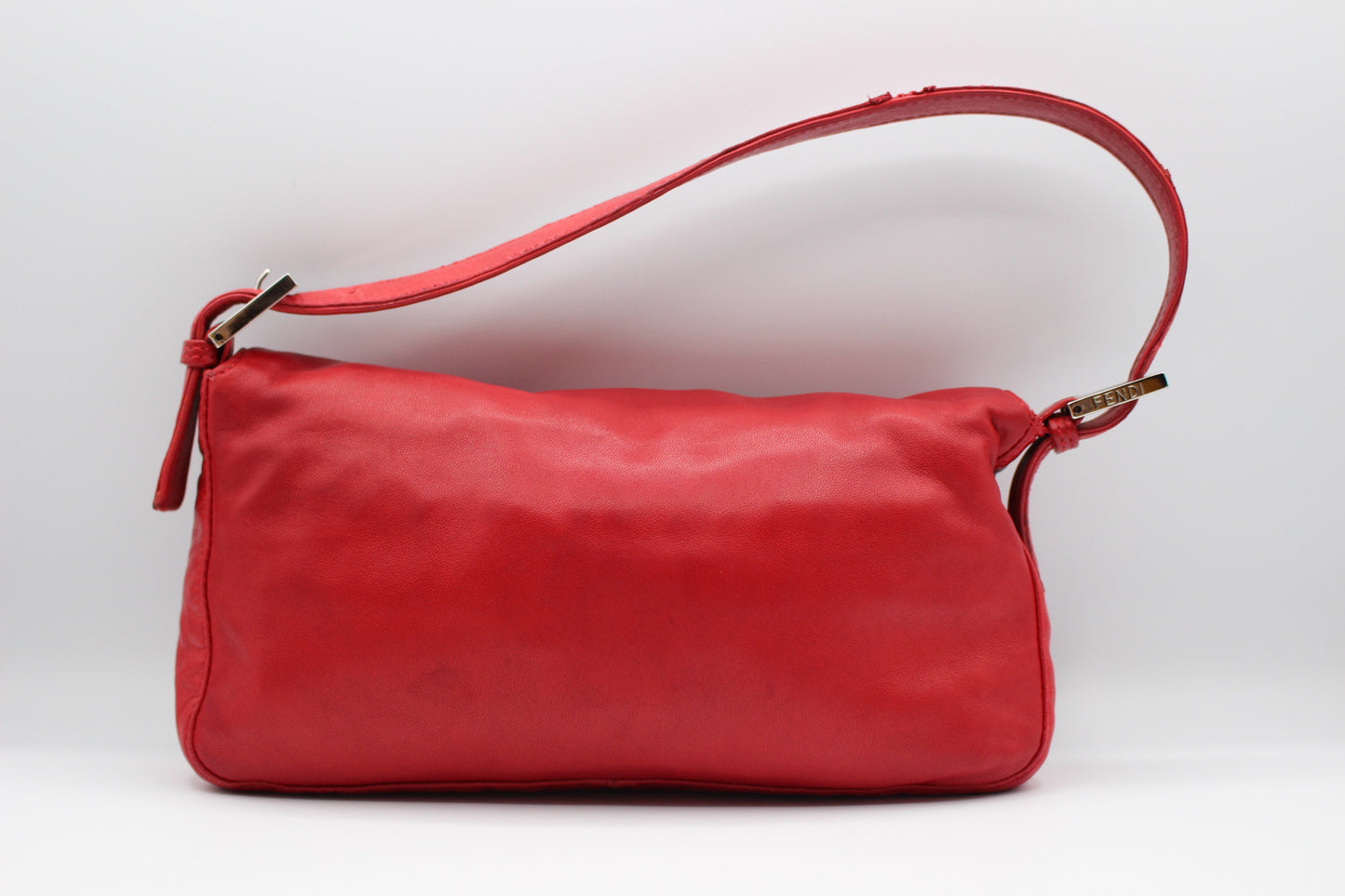 Fendi Calfskin Baguette - Red