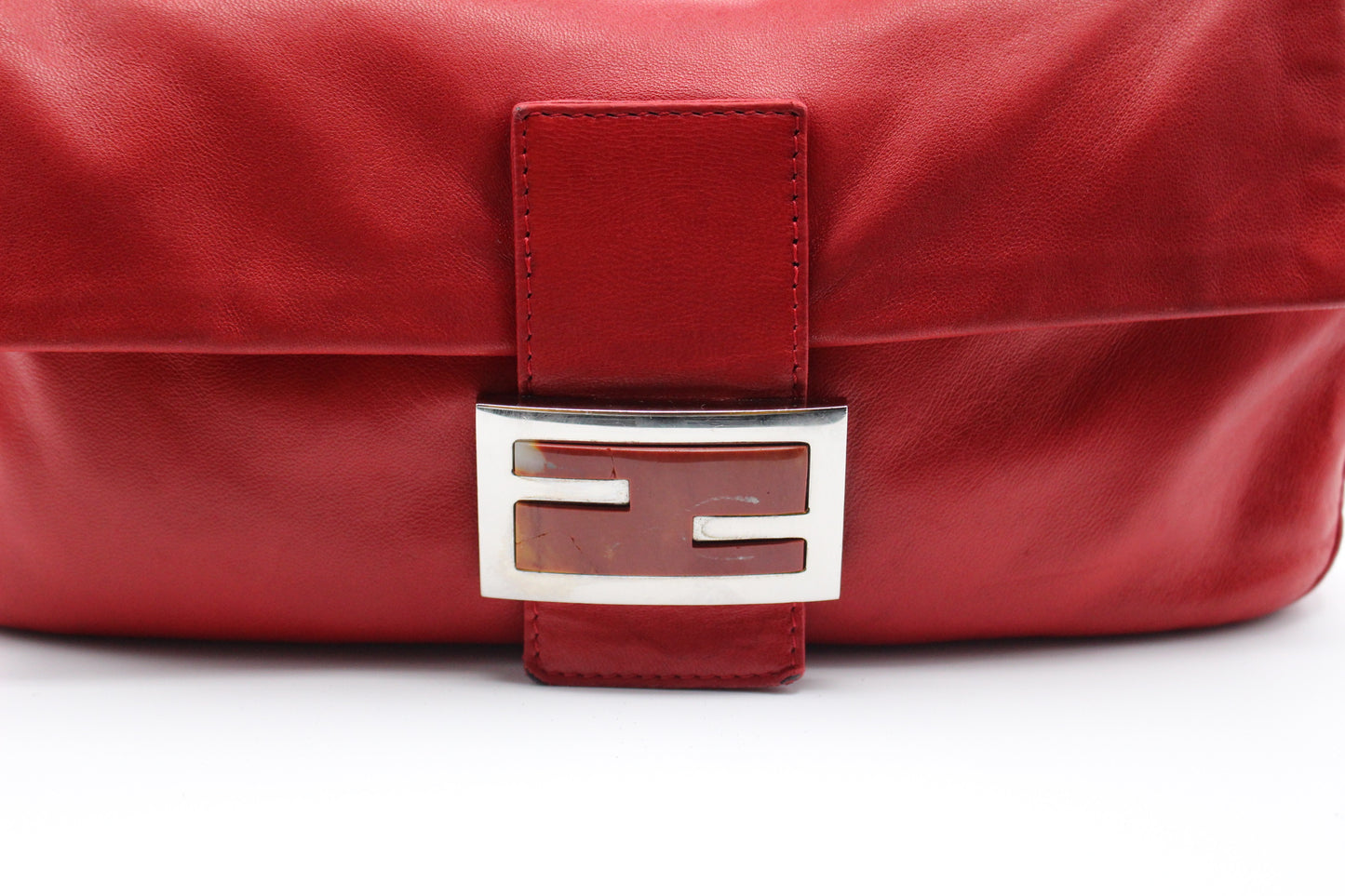 Fendi Calfskin Baguette - Red