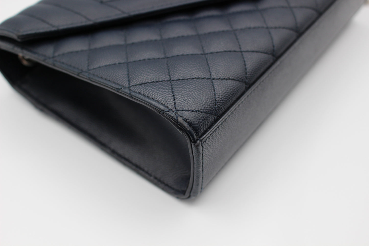 Saint Laurent Classic Monogram Envelope Satchel Mixed Matelasse