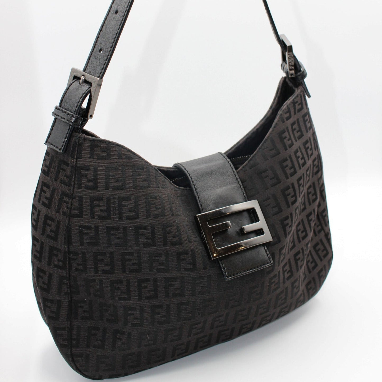 Fendi Zucchino Canvas Small Shoulder Bag