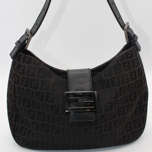 Fendi Zucchino Canvas Small Shoulder Bag