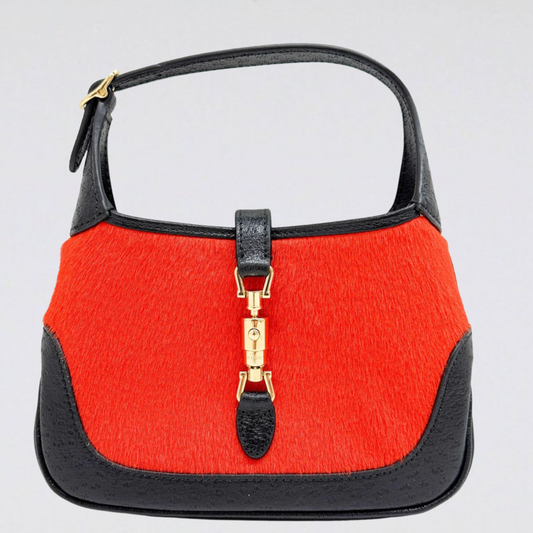 Gucci Mini Jackie Orange Pony Hair Two Way Bag