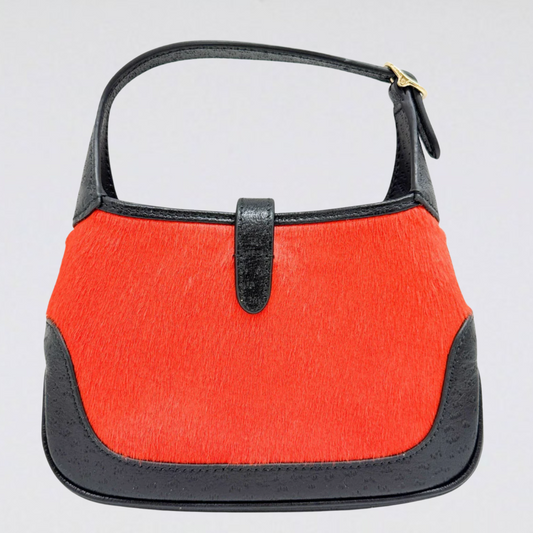 Gucci Mini Jackie Orange Pony Hair Two Way Bag