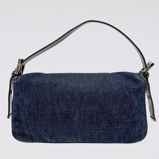 Fendi Baguette Denim Shoulder Bag